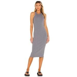 WSLY The Rivington Heather Gray Ribbed Knit Sleeveless Midi Sweater Dress Small